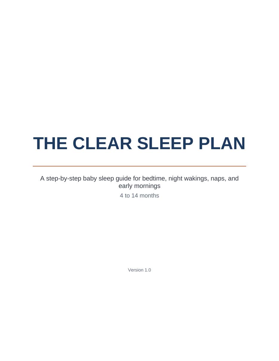 Cover of The Clear Sleep Plan guide