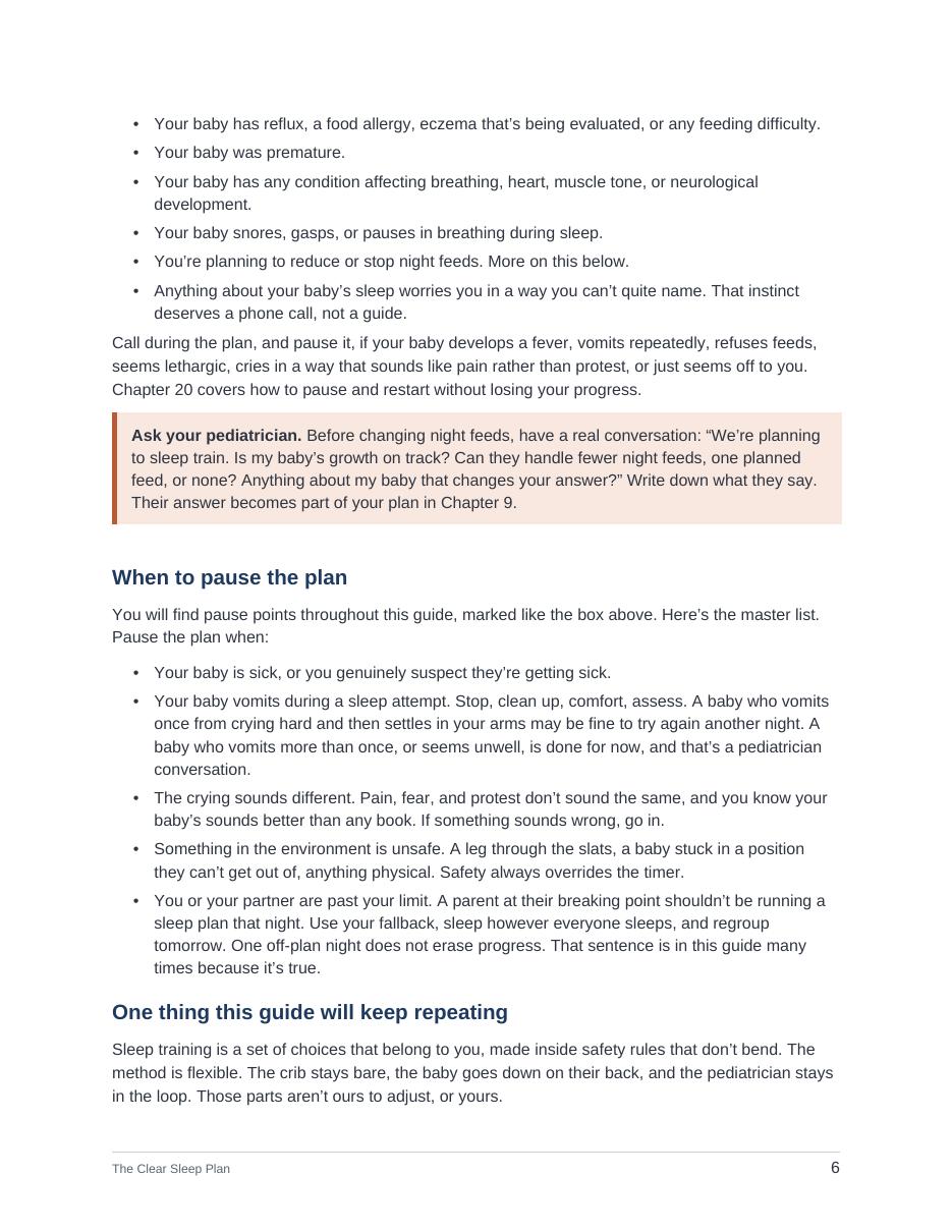 Safety chapter page with a pediatrician callout box